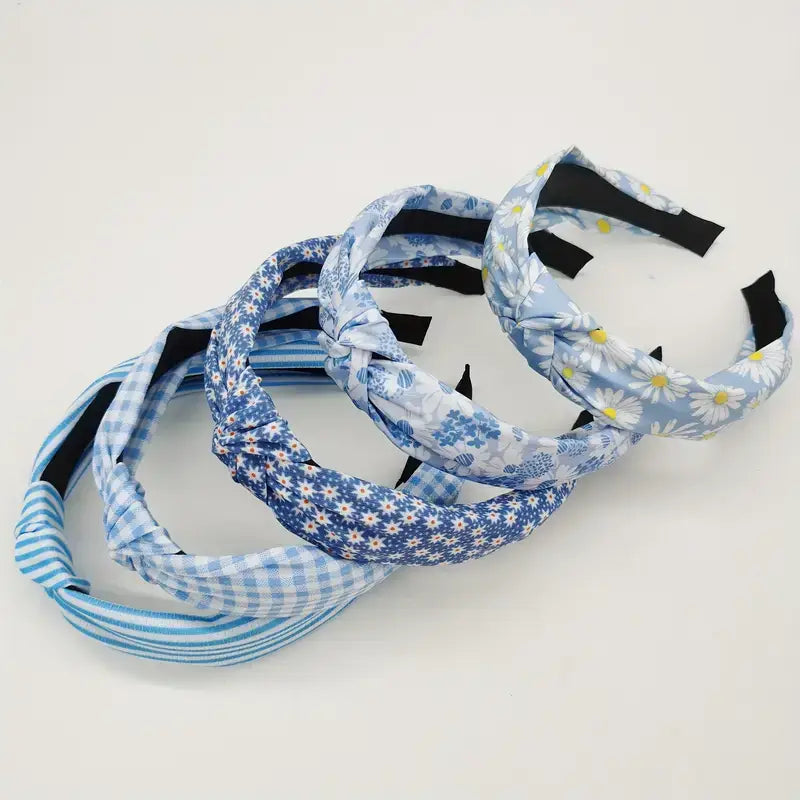 Blue Knotted Headband-Lemons and Limes Boutique