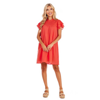 Coral Bowers Smocked Dress--Lemons and Limes Boutique