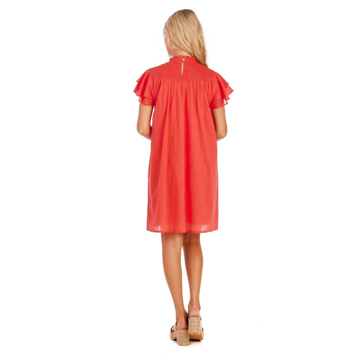 Coral Bowers Smocked Dress--Lemons and Limes Boutique