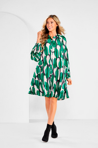 Celia Pleated Dress in Green--Lemons and Limes Boutique