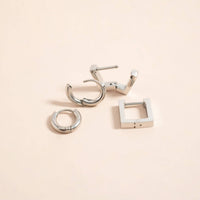 18K Gold PVD Stainless Steel Square Huggie Earrings-Lemons and Limes Boutique