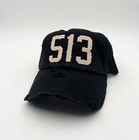 513 Area Code Dad Hats in Black-Lemons and Limes Boutique