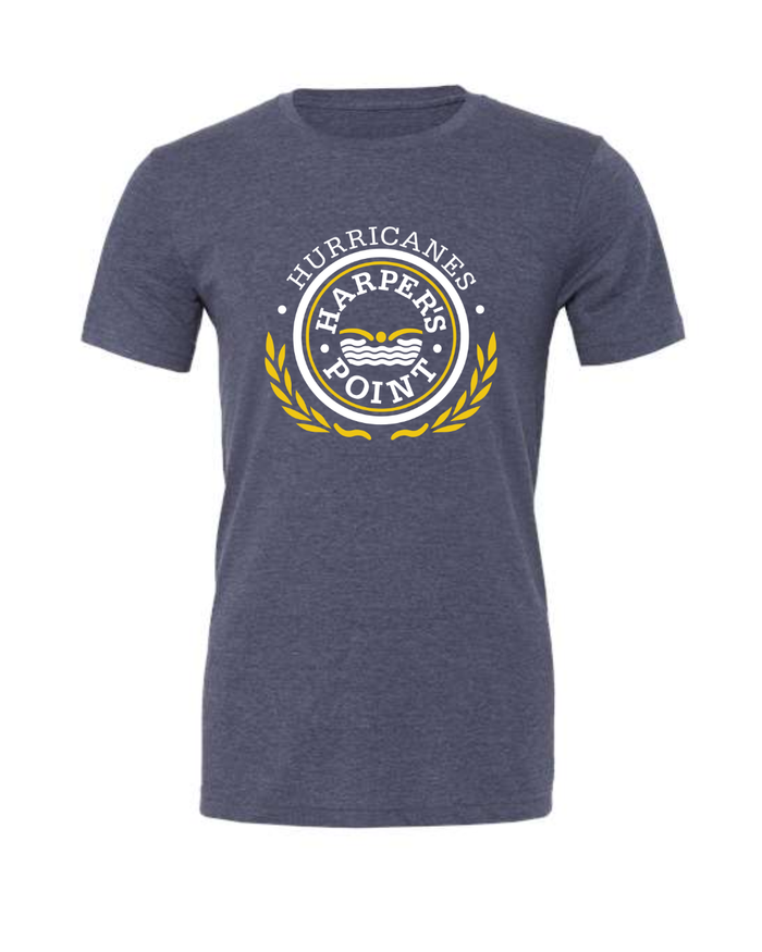 Harpers Point Hurricanes Short Sleeve Tee in Heather Navy- Unisex