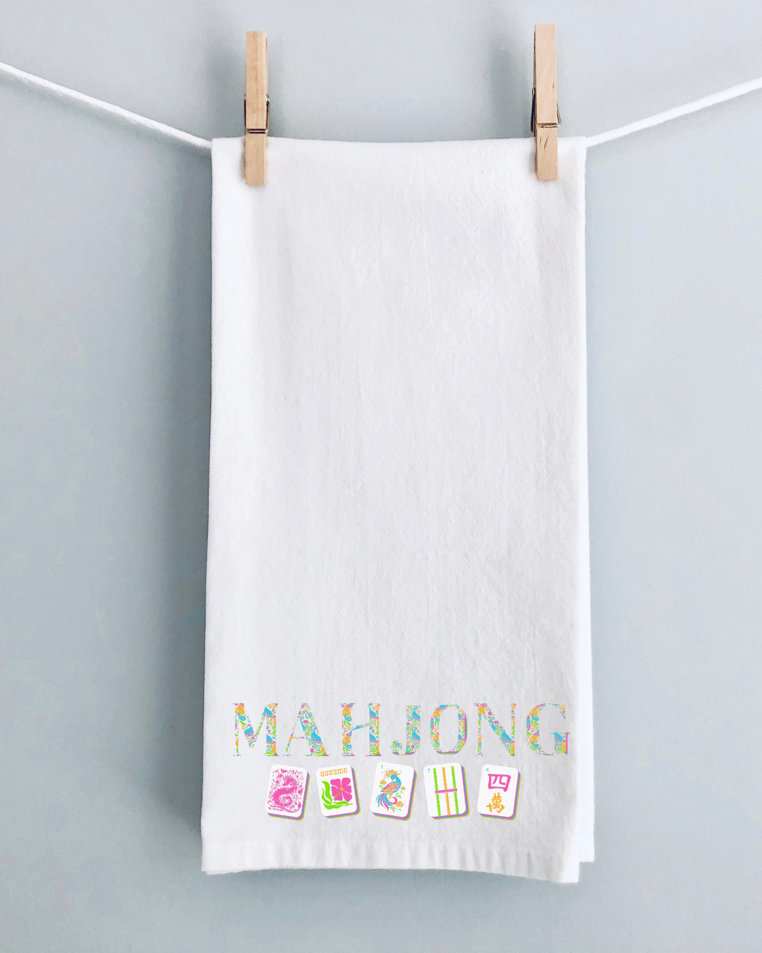 Mahjong Tiles Tea Towel