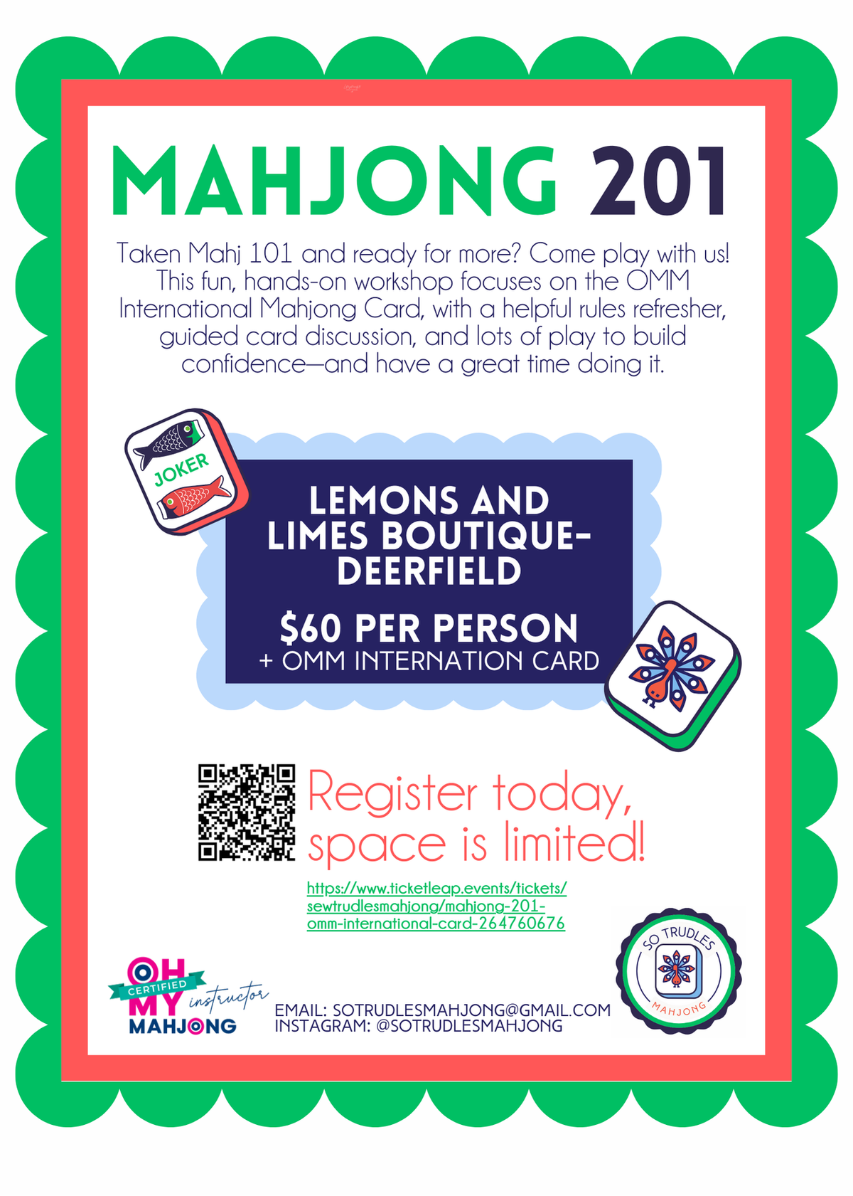 Mahjong 201 Class-Lemons and Limes Boutique