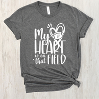 My Heart Is On That Field Short Sleeve Tee-XS-Deep Heather Grey-Lemons and Limes Boutique