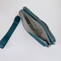 Cove Double Zip Nylon Wristlet Wallet in Assorted Colors-Lemons and Limes Boutique