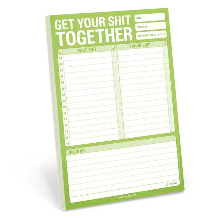 Get Your Shit Together Pad in Green--Lemons and Limes Boutique