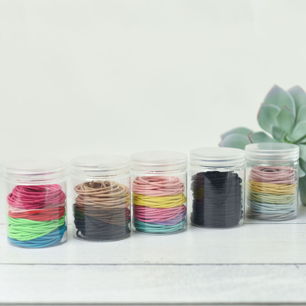 Harper Hair Tie Jars-Skinny-Black-Lemons and Limes Boutique