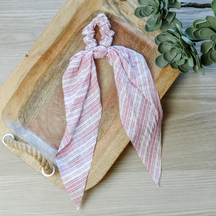 Pink Plaid Hair Scarf-Lemons and Limes Boutique