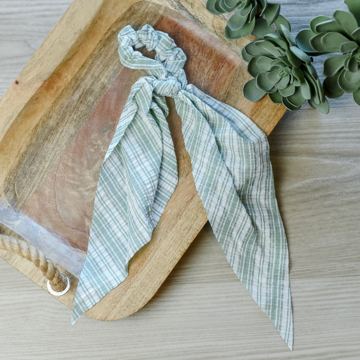 Green Plaid Hair Scarf--Lemons and Limes Boutique