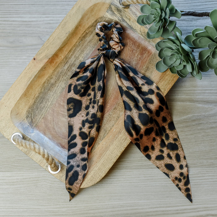 Beige Leopard Hair Scarf-Lemons and Limes Boutique