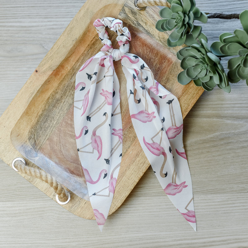 White Flamingo Hair Scarf--Lemons and Limes Boutique