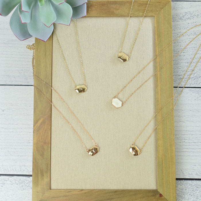Ivory Shell Reversible Initial Letter Necklace-Necklace-Lemons and Limes Boutique