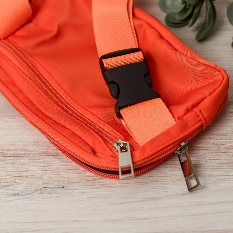 Allie Nylon Sling Bag in Orange--Lemons and Limes Boutique