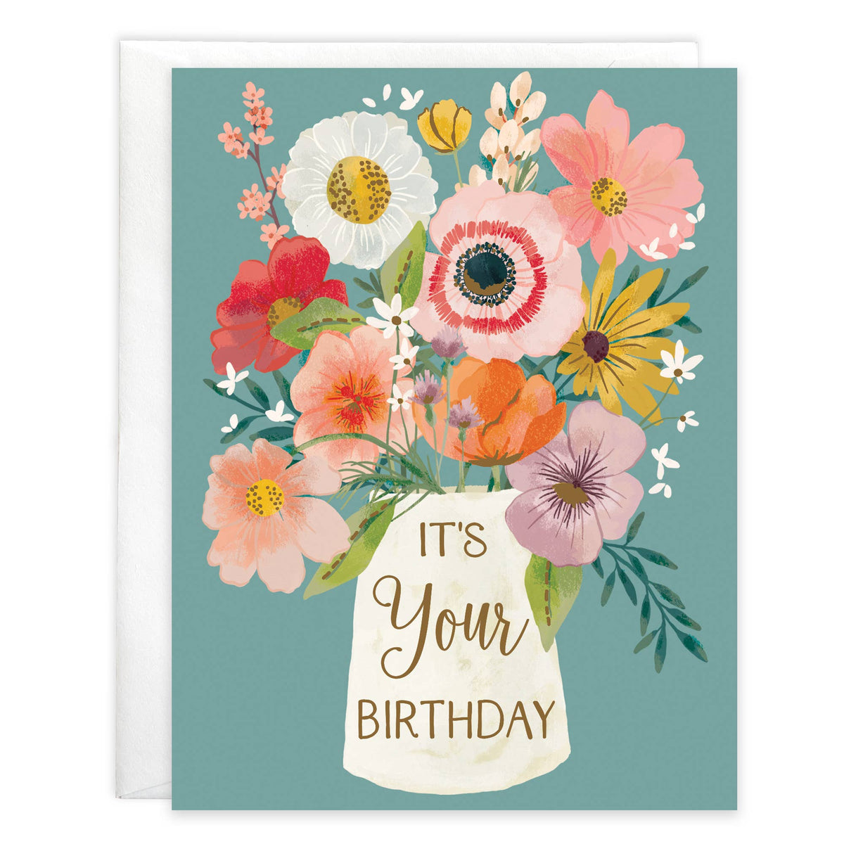 Birthday Greeting Card - Flower Vase-Lemons and Limes Boutique