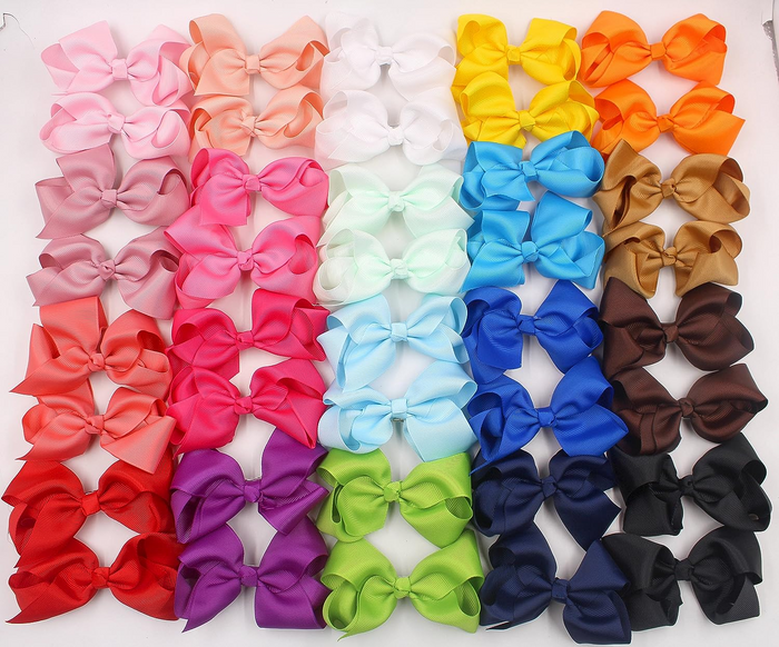 Grosgrain Hair Bow on Clip-Lemons and Limes Boutique