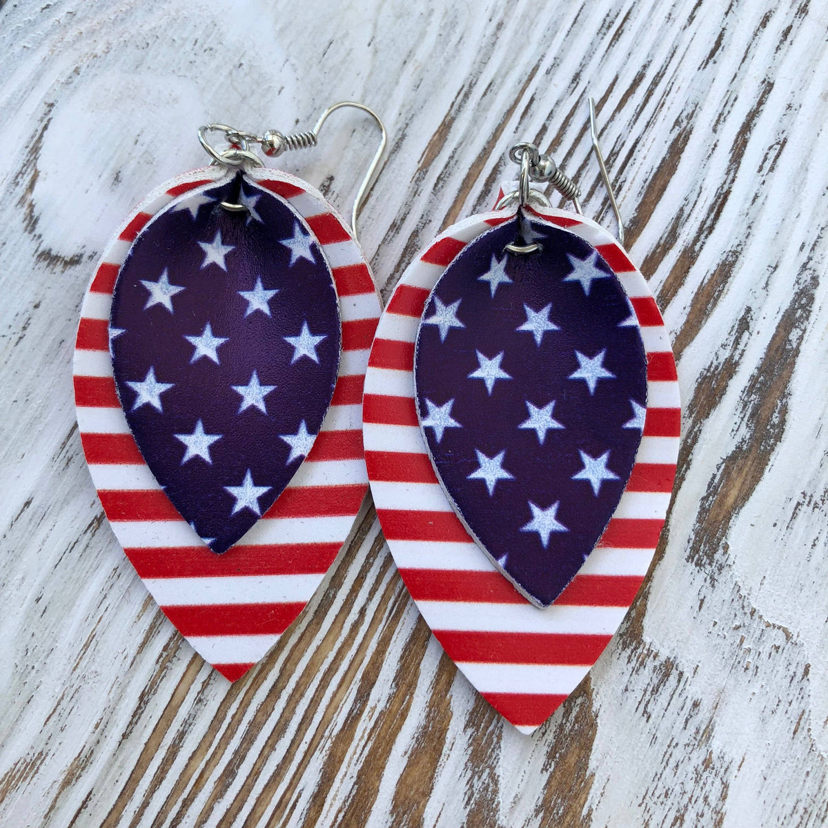 4th Of July Teardrop Patriotic Earrings-Lemons and Limes Boutique