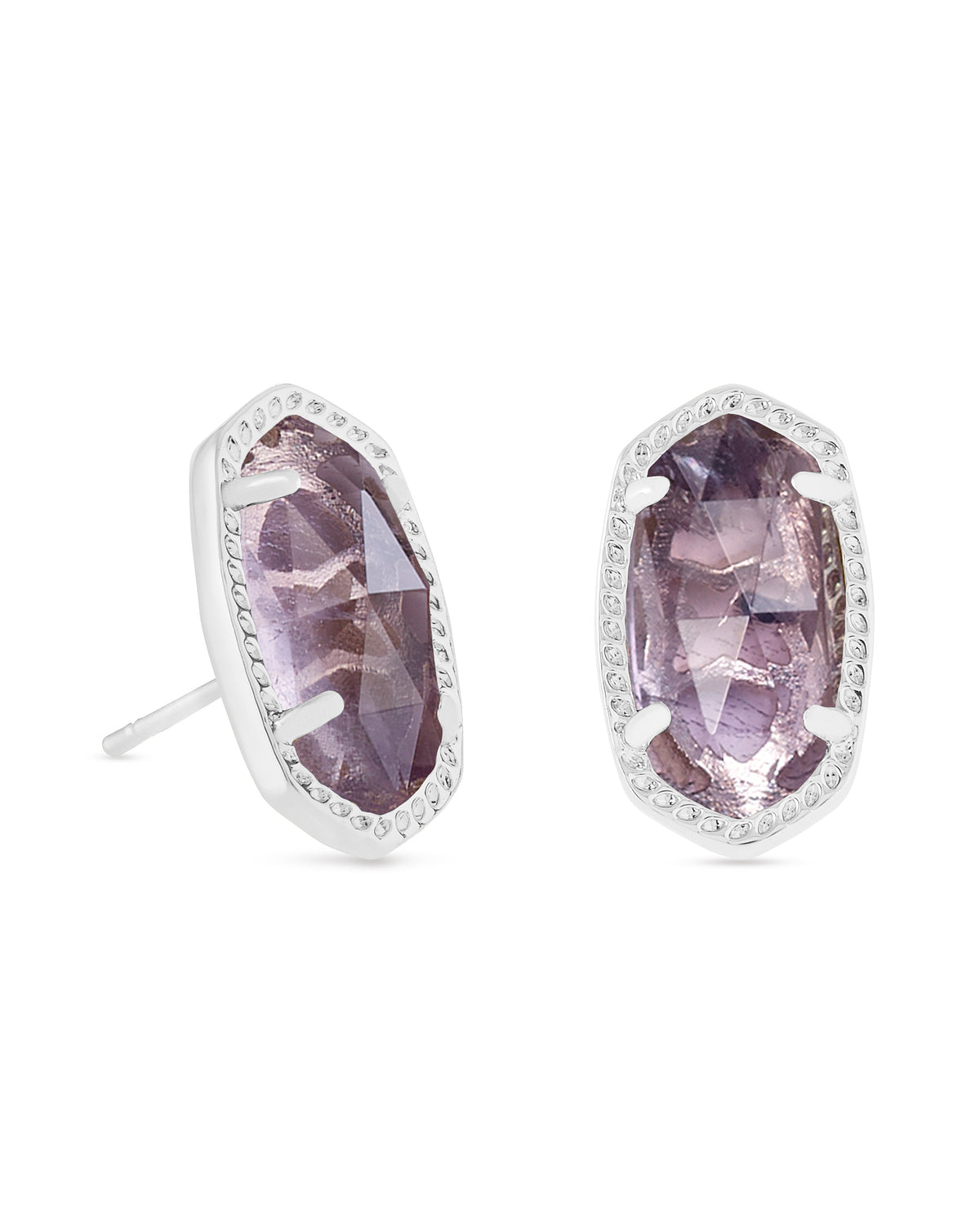 Ellie Earrings in Silver Purple Amethyst by Kendra Scott-Lemons and Limes Boutique