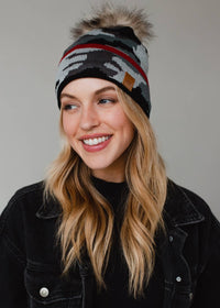 Grey Camo w Red Stripe Hat-Lemons and Limes Boutique