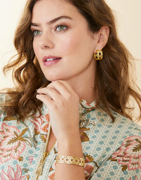 Cane Midi Hoop Earrings in Gold by Spartina-Lemons and Limes Boutique