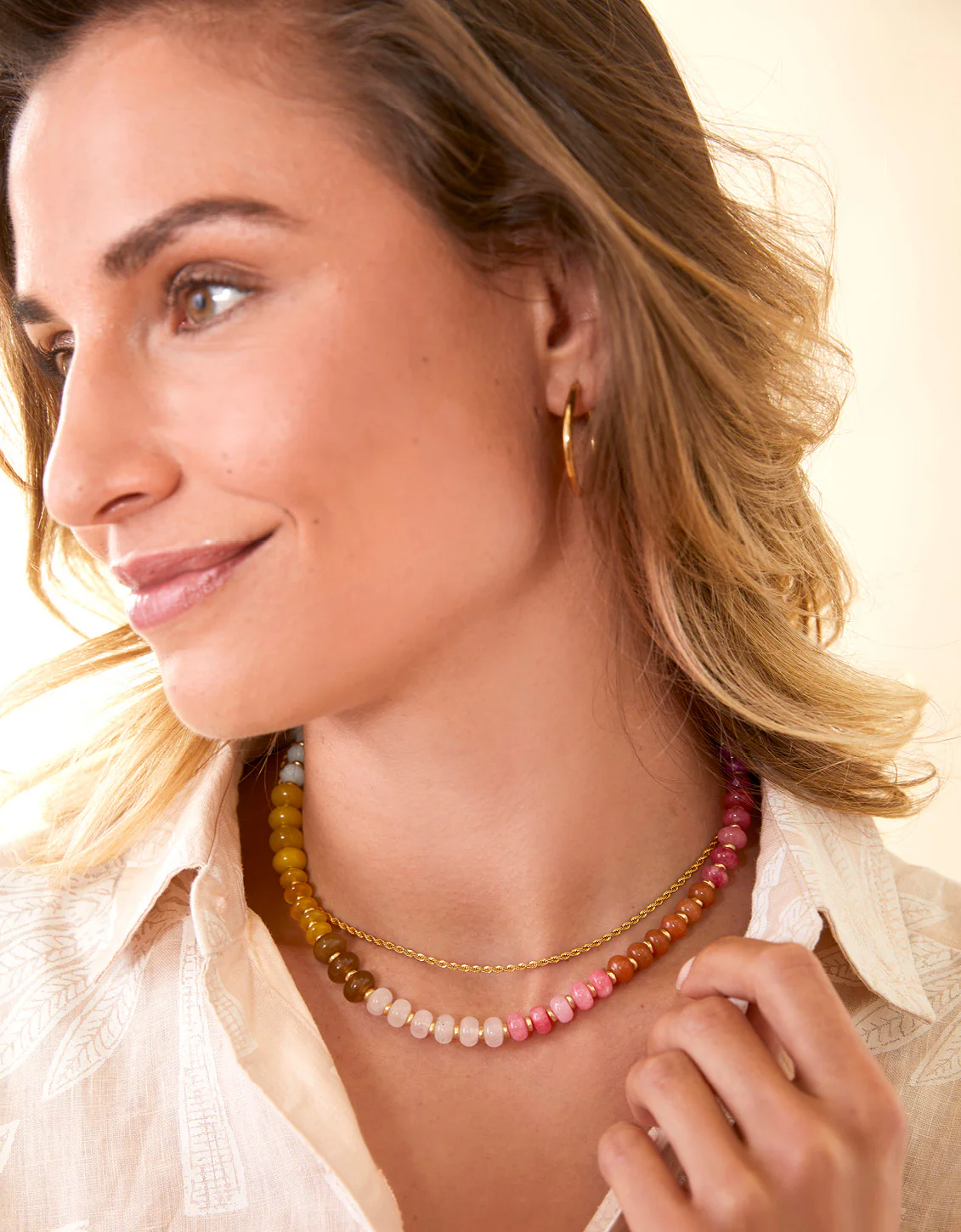 Sawyer Stone Necklace 17" in Warm Multi by Spartina-Lemons and Limes Boutique