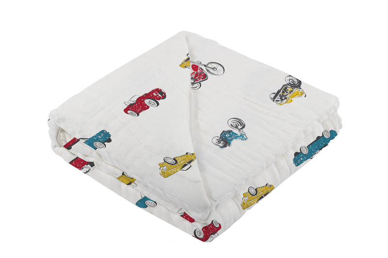 Vintage Muscle Cars and Motorcycles Newcastle Blanket--Lemons and Limes Boutique