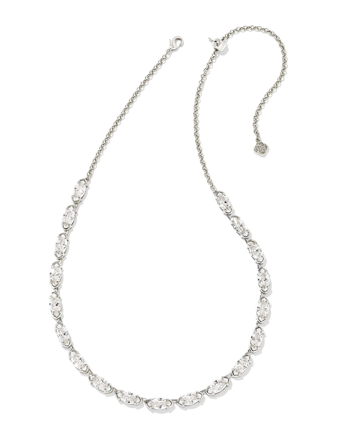 Genevieve Strand Necklace in Silver White CZ by Kendra Scott-Lemons and Limes Boutique