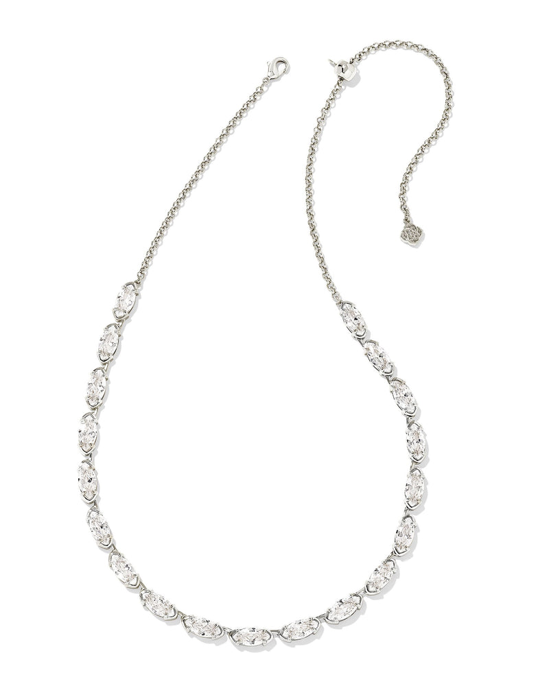 Genevieve Strand Necklace in Silver White CZ by Kendra Scott-Lemons and Limes Boutique