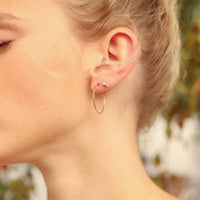 18K Gold PVD Stainless Steel Wire Hoop Earrings-Lemons and Limes Boutique