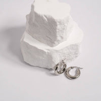 18K Gold PVD Stainless Steel Chunky Hoop Earring: Gold / 25mm