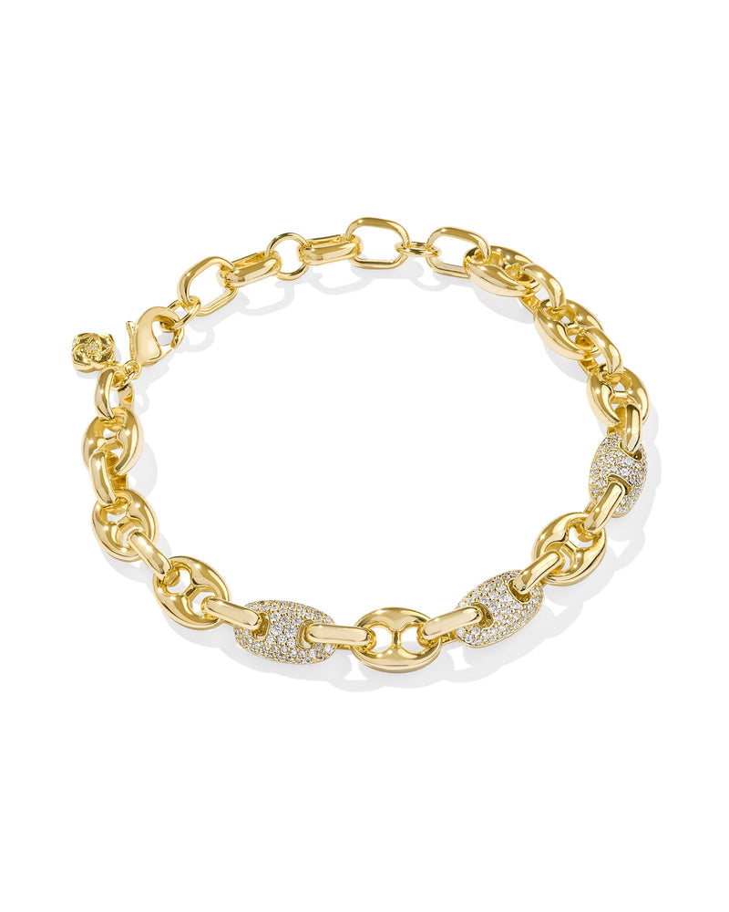 Bailey Pave Chaine Bracelet in Gold White Crystal by Kendra Scott-Lemons and Limes Boutique
