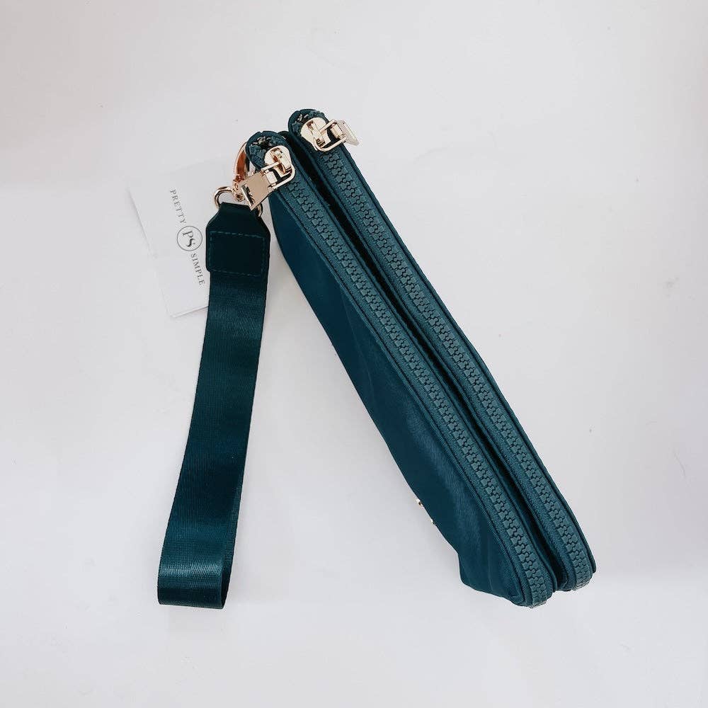 Cove Double Zip Nylon Wristlet Wallet in Assorted Colors-Lemons and Limes Boutique