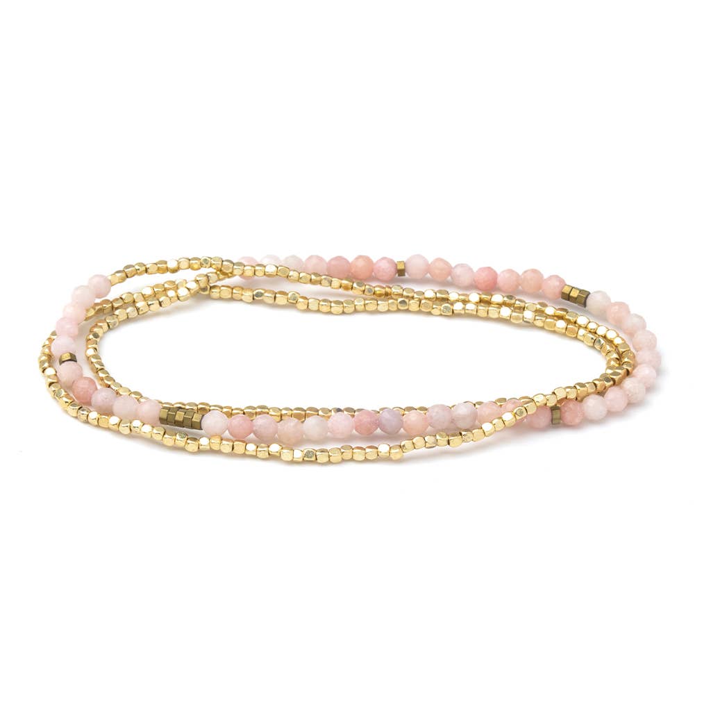 Delicate Stone Pink Opal Bracelet/Necklace - Stone of Renewal--Lemons and Limes Boutique