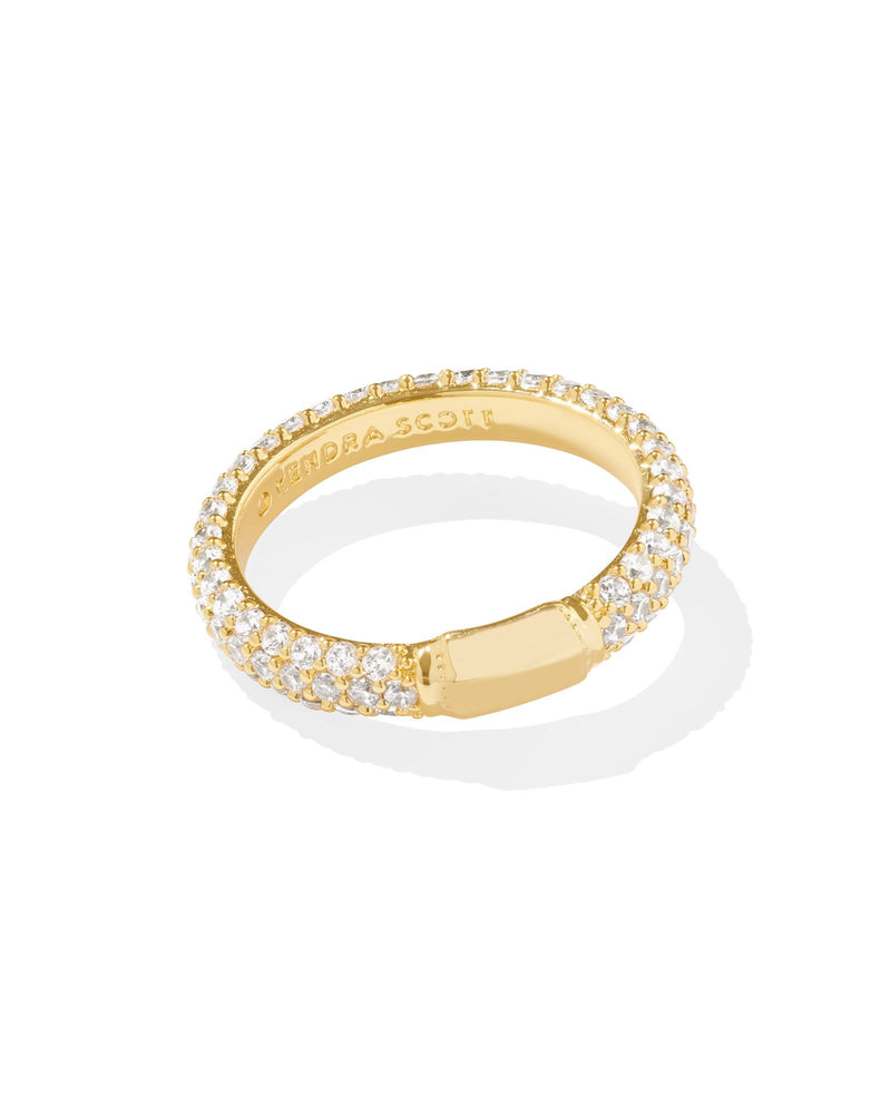 Emery Band Ring in Gold White Crystal by Kendra Scott-Lemons and Limes Boutique