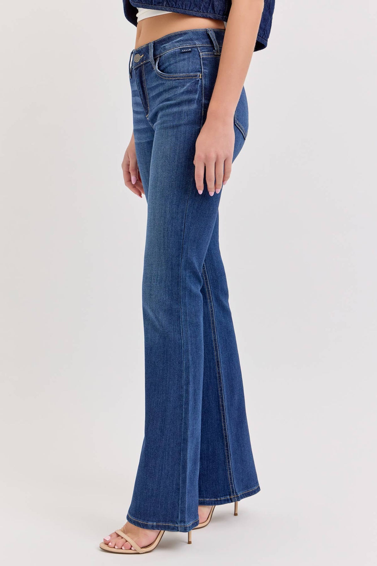 Mid Rise Flare Denim Jean-Lemons and Limes Boutique