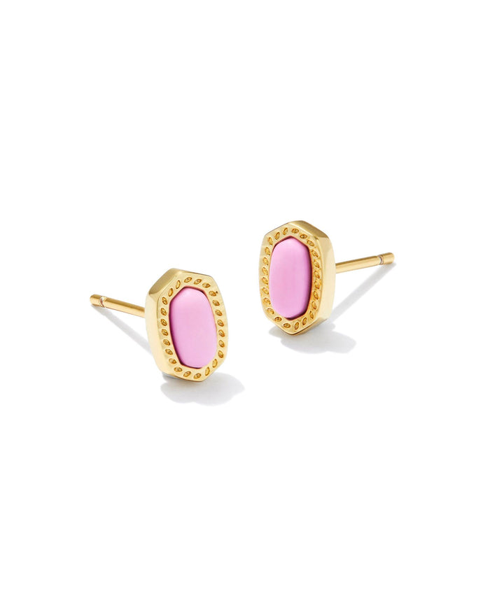 Mini Ellie Stud Earrings in Gold Fuchsia Magnesite by Kendra Scott-Lemons and Limes Boutique