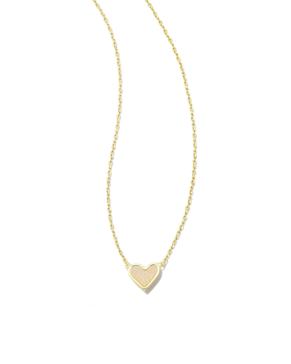Framed Ari Heart Pendant in Gold Iridescent Drusy by Kendra Scott-Lemons and Limes Boutique