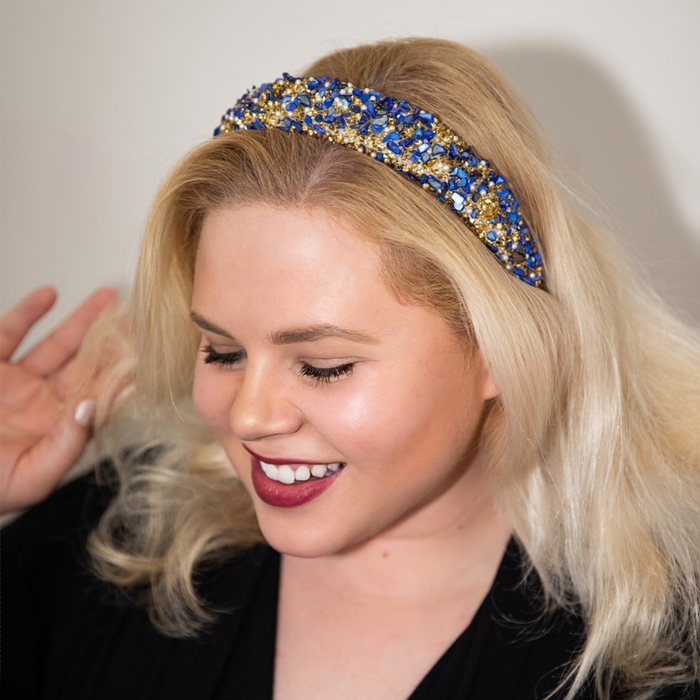 All That Glitters Headband in Blue and Gold