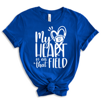 My Heart Is On That Field Short Sleeve Tee-XS-Royal Blue-Lemons and Limes Boutique