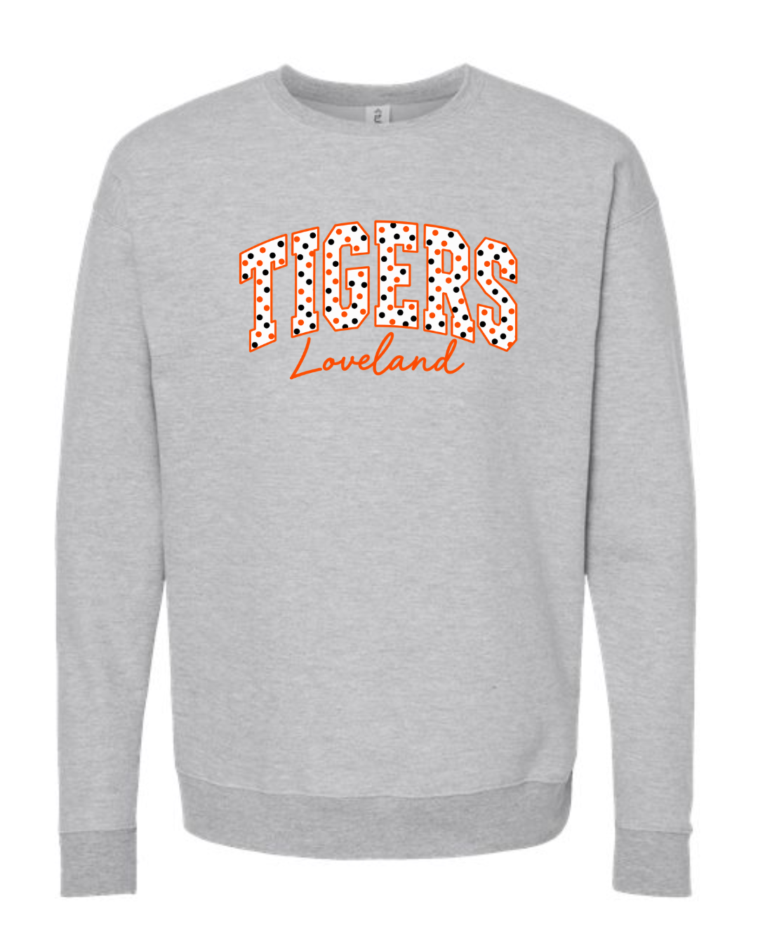 Tiger Polka Dot Grey Crewneck (Youth and Adult)