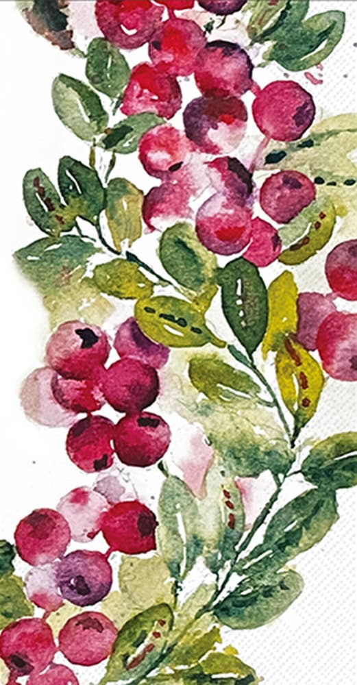 Paper Guest Towels Cranberry Wreath Christmas-Lemons and Limes Boutique