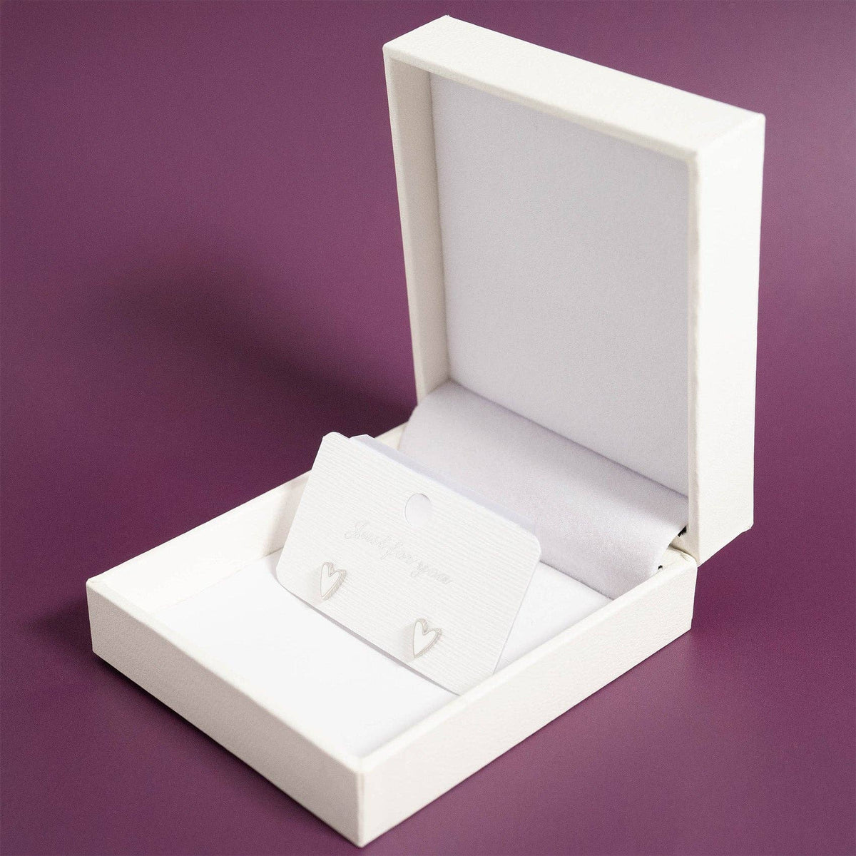 18K Gold PVD Stainless Steel White Heart Stud Earrings-Lemons and Limes Boutique