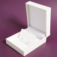 18K Gold PVD Stainless Steel White Heart Stud Earrings-Lemons and Limes Boutique