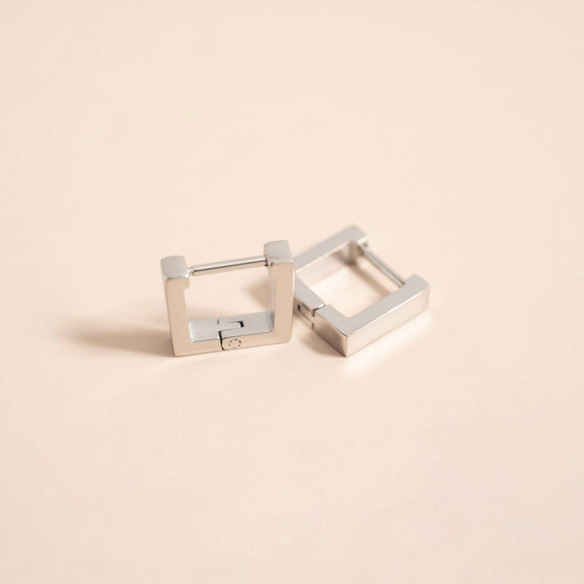 18K Gold PVD Stainless Steel Square Huggie Earrings-Lemons and Limes Boutique