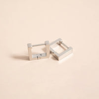 18K Gold PVD Stainless Steel Square Huggie Earrings-Lemons and Limes Boutique