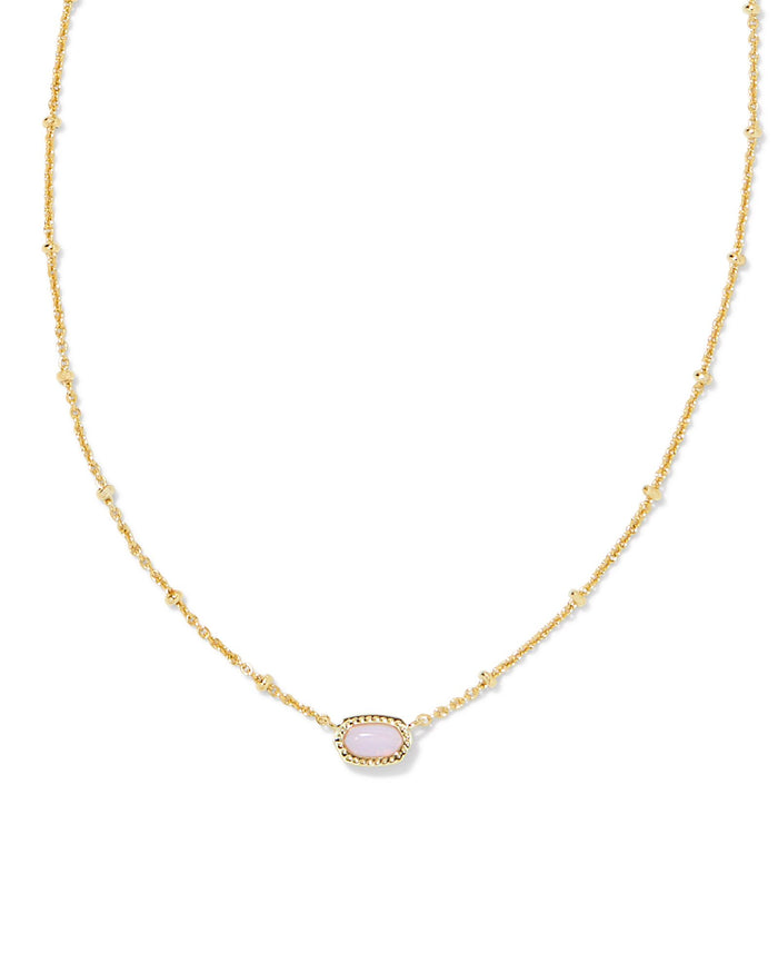 Mini Elisa Satellite Short Pendant in Gold Pink Opalite Crystal by Kendra Scott-Lemons and Limes Boutique