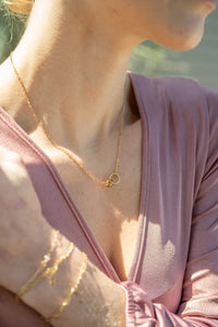 18K Gold PVD Stainless Steel Interlocked Rings Necklace-Lemons and Limes Boutique