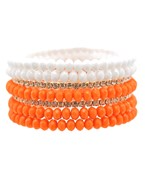 Seed Bead Bracelets in Orange and White