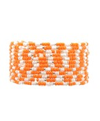 Seed Bead Bracelets in Orange and White